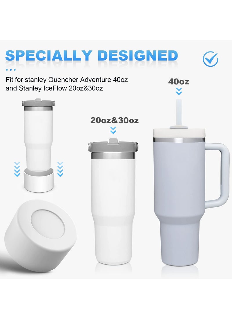 RTYY 2 pack Silicone Boot For Stanley Quencher Tumbler 30 oz 40 oz, Bottom Boot for Stanley IceFlow Flip 30 20 oz, Protector Sleeve for Water Bottle 12-24oz (White)  - Image 3