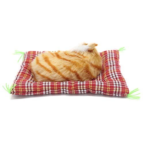 Coolayoung 2Pcs Sleeping Cat on Pad Doll Toy, Cute Mini Kitten on Pad with Meows Sounds Decor Hand Toy Gift for Kids Boys Girls - Image 5