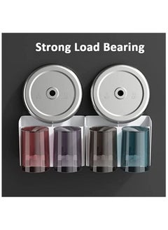SHOWAY Bathroom Toothbrush Holder 2 cups Wall mount Bathroom Storage Racks Bathroom Accessories (2)  - Image 2
