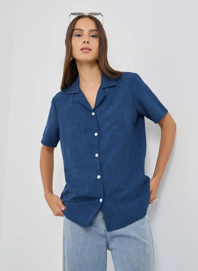 Take Two Take Two Solid Short Sleeve Regular Fit Shirt