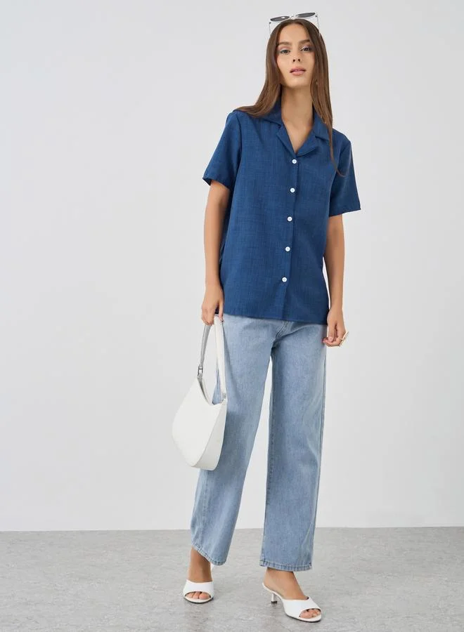 Take Two Take Two Solid Short Sleeve Regular Fit Shirt
