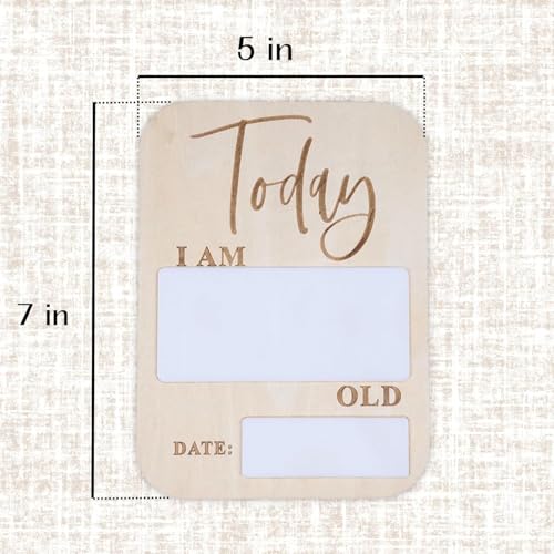 Haoser Baby Monthly Milestone Cards - Wooden Monthly Milestone Discs - Newborn Photography Props to Document Your Baby´s Growth - Baby Announcement Sign (Basic) - Image 4