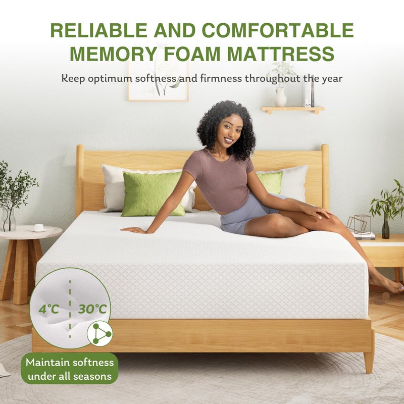 EGOHOME Twin XL Memory Foam Mattress, 6 Inch Bed Mattress in a Box with Cooling Green Tea Gel, Relieve Pressure with Medium Support, CertiPUR-US Certified, 80''L x 38''W, White - Image 5