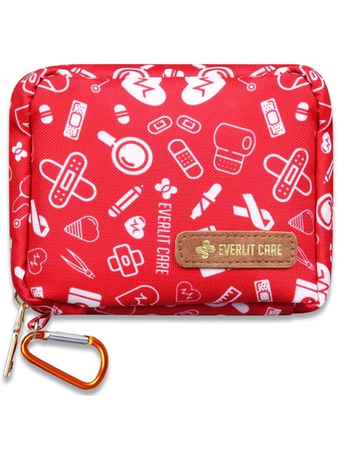 EVERLIT CARE EVERLIT Mini Rescue Pack | 105 Medical Essentials Organized in Portable Storage Bag | Pocket Size Kids First Aid Kit with D Ring | Small Family-Friendly Travel Medical Kit (Original) - Image 1