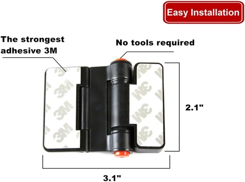 FIGEPO Refrigerator Adhesive Locks Double Button Fridge Door Lock with Key Child Proof Freezer Cooler Door Lock Child Baby Safety File Drawer Lock and Cabinet Locks Black 2 - Image 2