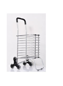 Generic Murano foldable shopping cart, 6 wheels, silver  - Image 3