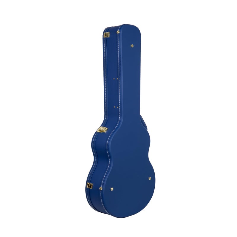 Crossrock Wooden OM Guitar Case for Martin 000-14 Fret | Vibrant Blue Faux Leather, Beige Plush Interior, Lock â€“ Designer Series(CRW520OMVB) - Image 2