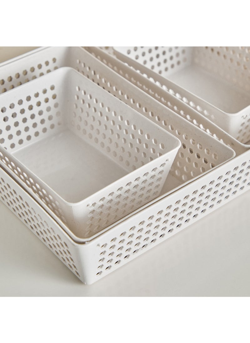 Home Box مجموعة سلال تخزين أنيقة من قش الأرز 5 قطع 32.5 × 5.5 × 23.8 سم  - Image 4