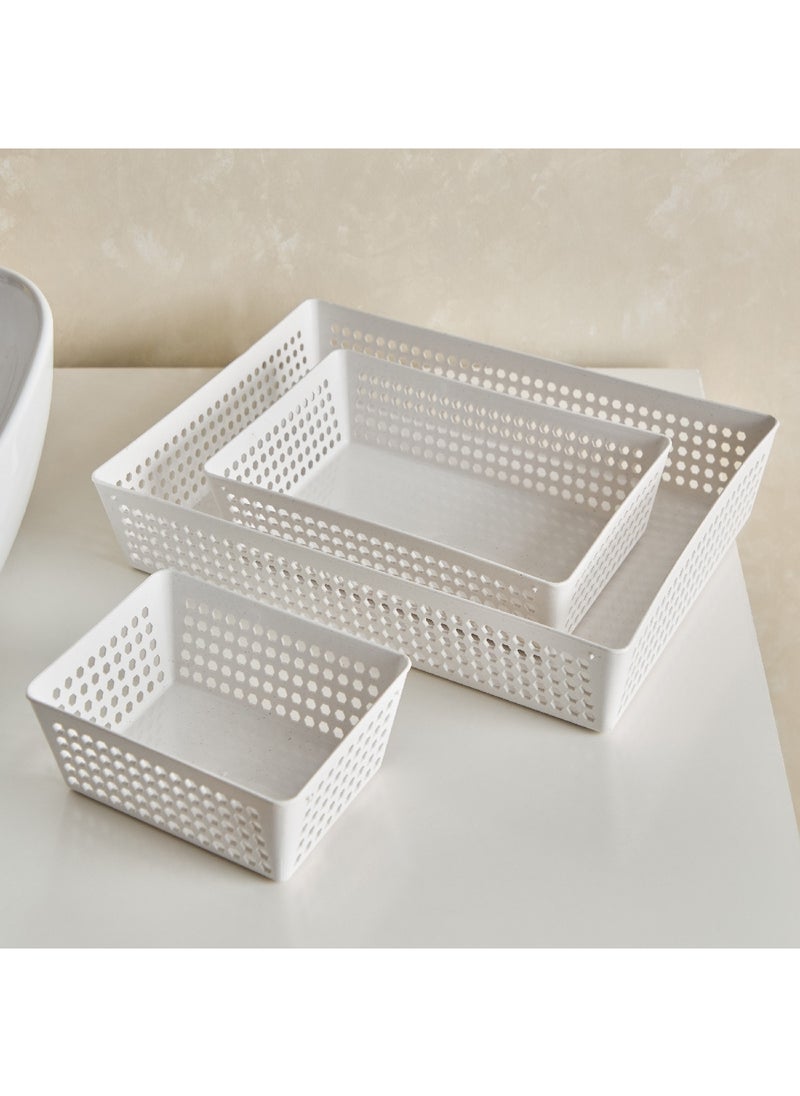 Home Box مجموعة سلال تخزين أنيقة من قش الأرز 5 قطع 32.5 × 5.5 × 23.8 سم  - Image 3