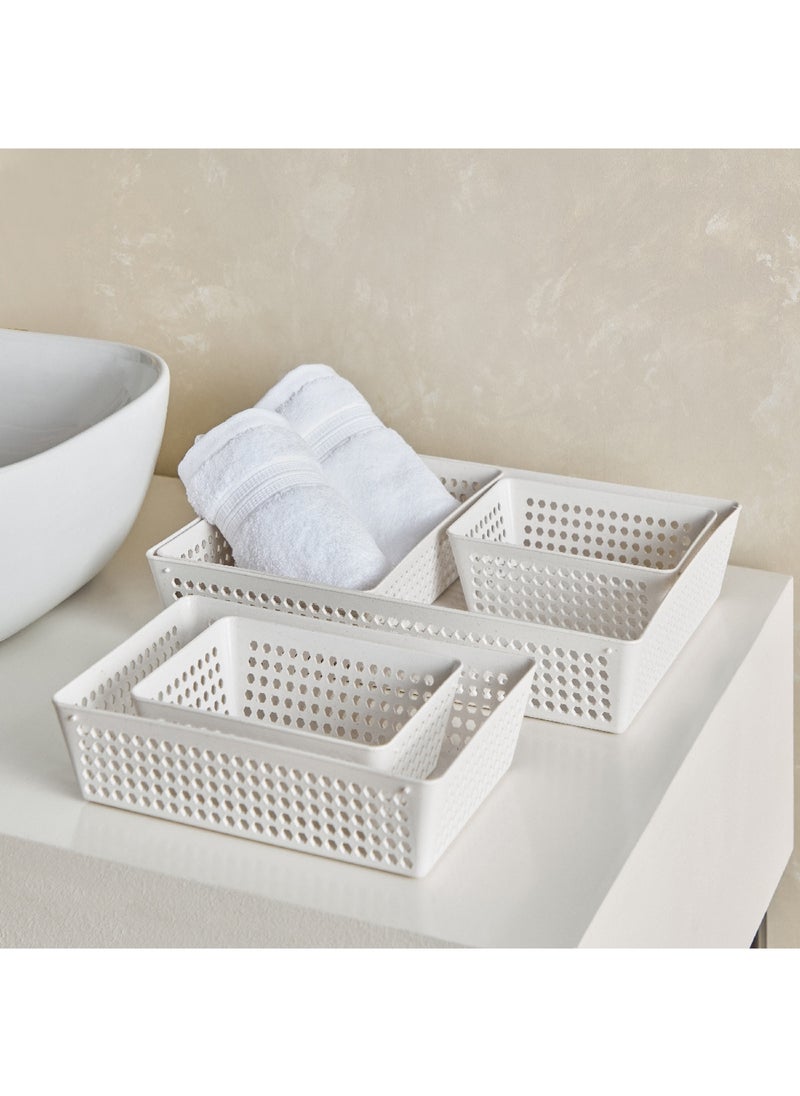 Home Box مجموعة سلال تخزين أنيقة من قش الأرز 5 قطع 32.5 × 5.5 × 23.8 سم  - Image 1