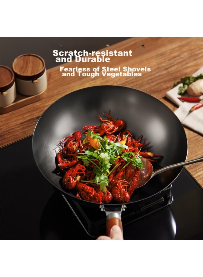 Joyoung Wok, Iron Pan, Non-coated Pure Iron Pan, Stir-fry Pan, Suitable For Stove, 32cm With Lid, Cf32-c121 - Image 3