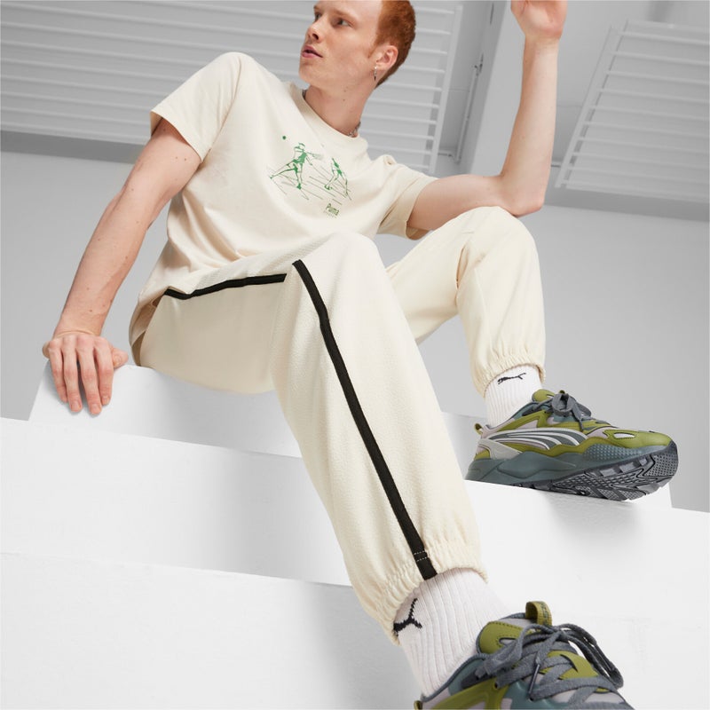 PUMA TEAM Mens White Track Pants - Image 4
