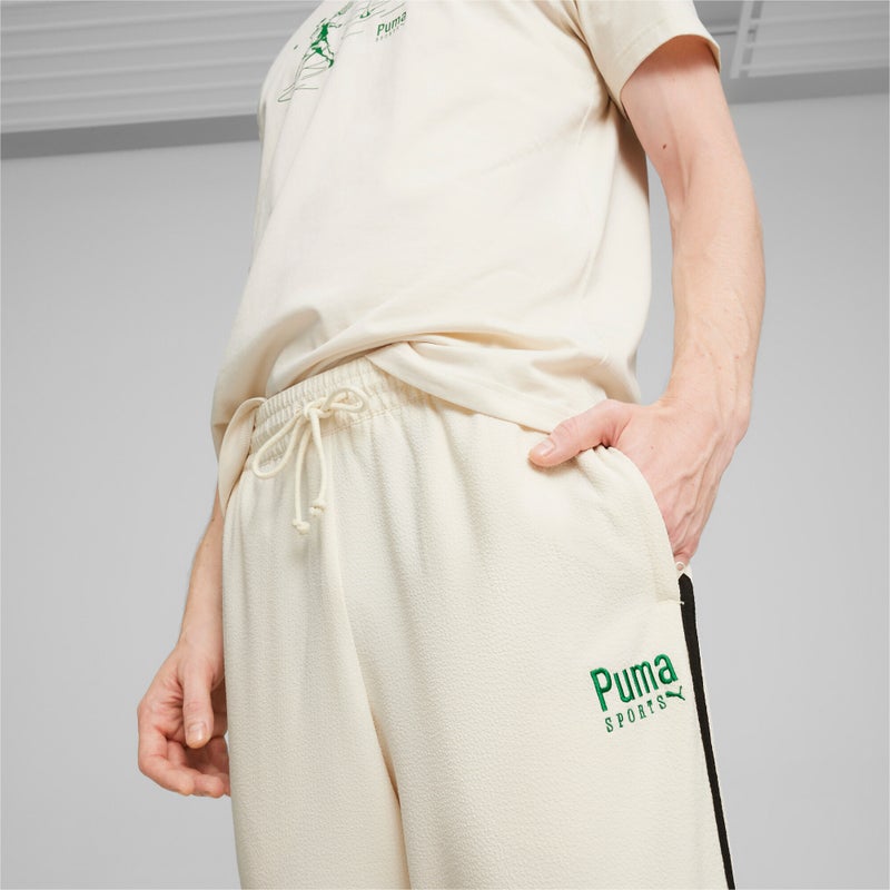PUMA TEAM Mens White Track Pants - Image 3