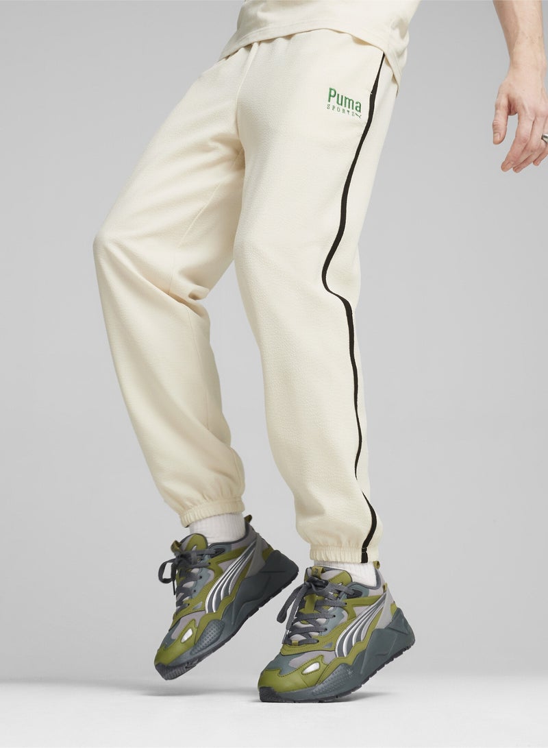 PUMA TEAM Mens White Track Pants - Image 1