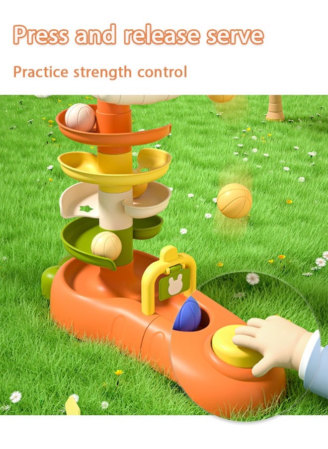 General - Montessori Baby Toys, DIY Building Blocks Slide Ball Drop Toys, Rolling Ball Pile Tower Finger Skill Training Educational Development Games, Baby Rotating Stacking Tower Toy for Toddler - Image 1