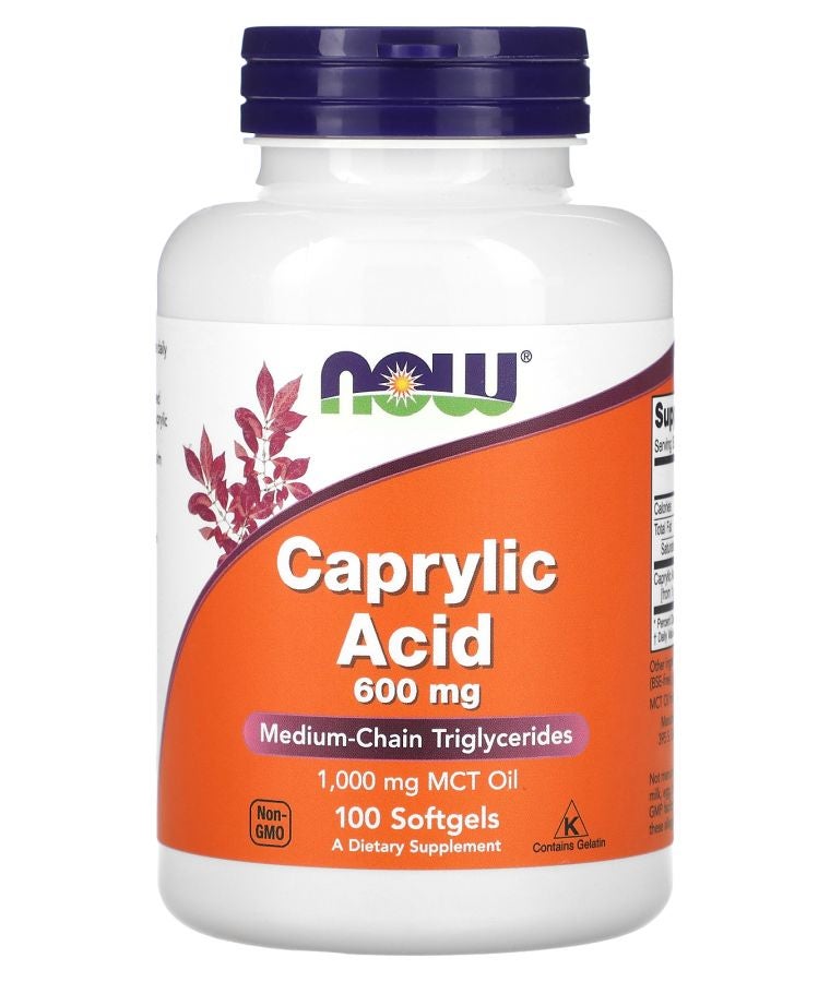 now Caprylic Acid 600 mg 100 Softgels