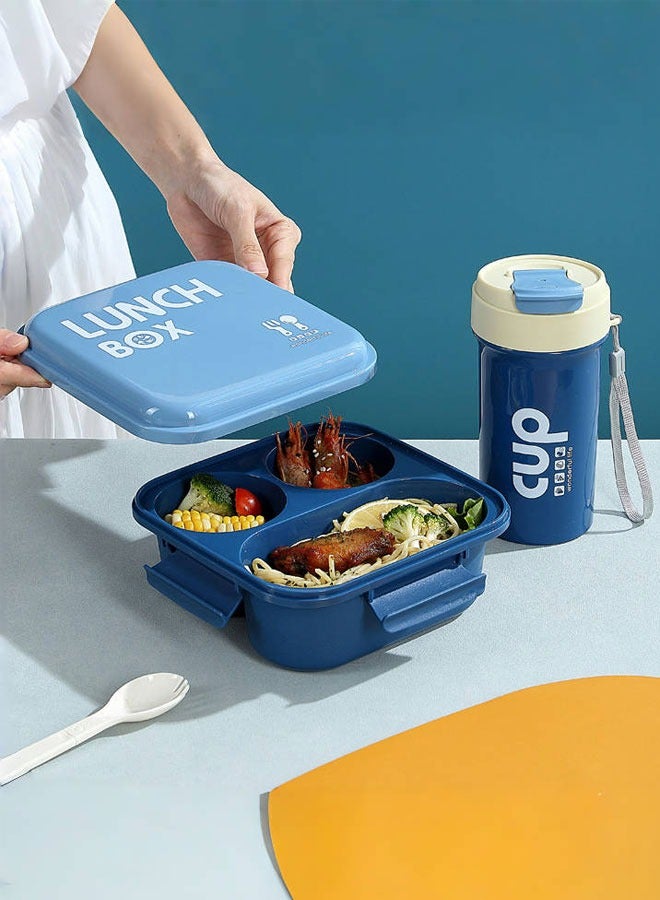 Super ZYouth Lunch Boxes with Water Cup Set for Kids & Adults, Bento Box for Children's School with 3 Compartments, Leak-Proof Lunch Food Container for Office, Home and Travel - Image 1