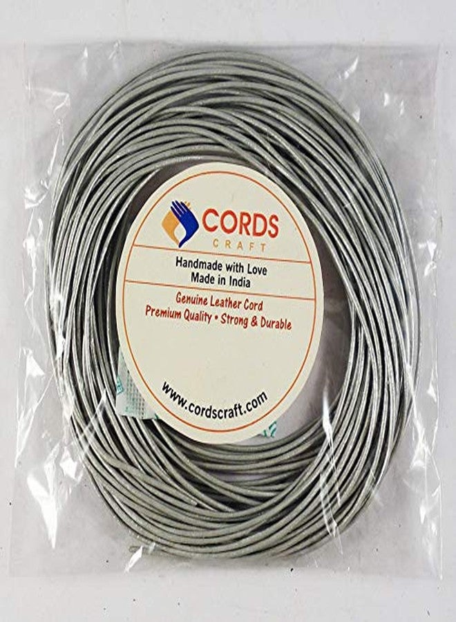 Cords Craft Round Leather Cord 1mm Metallic for Necklace, Making Jewelry, Bracelet, DIY Project, Beading and Bradiing Work, (Metallic Grey) Coil of 10 Meters - Image 2