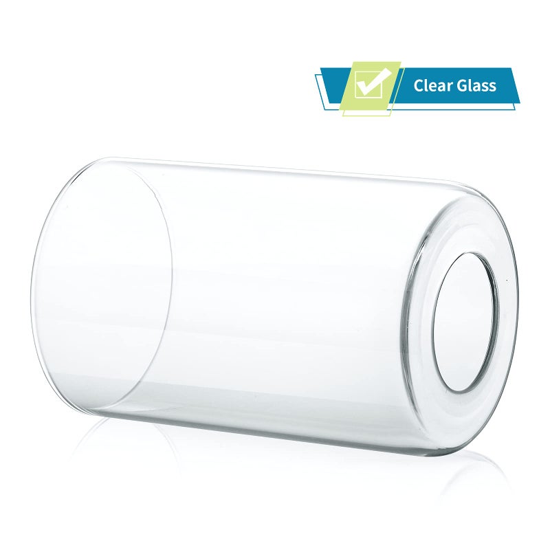 Skelang Clear Lip-less Glass Lamp Shade, Cylindrical Light Cover with Fitter Opening, Replacement for Chandelier, Bathroom Vanity Light, Pendant, 4 Pcs - Image 3