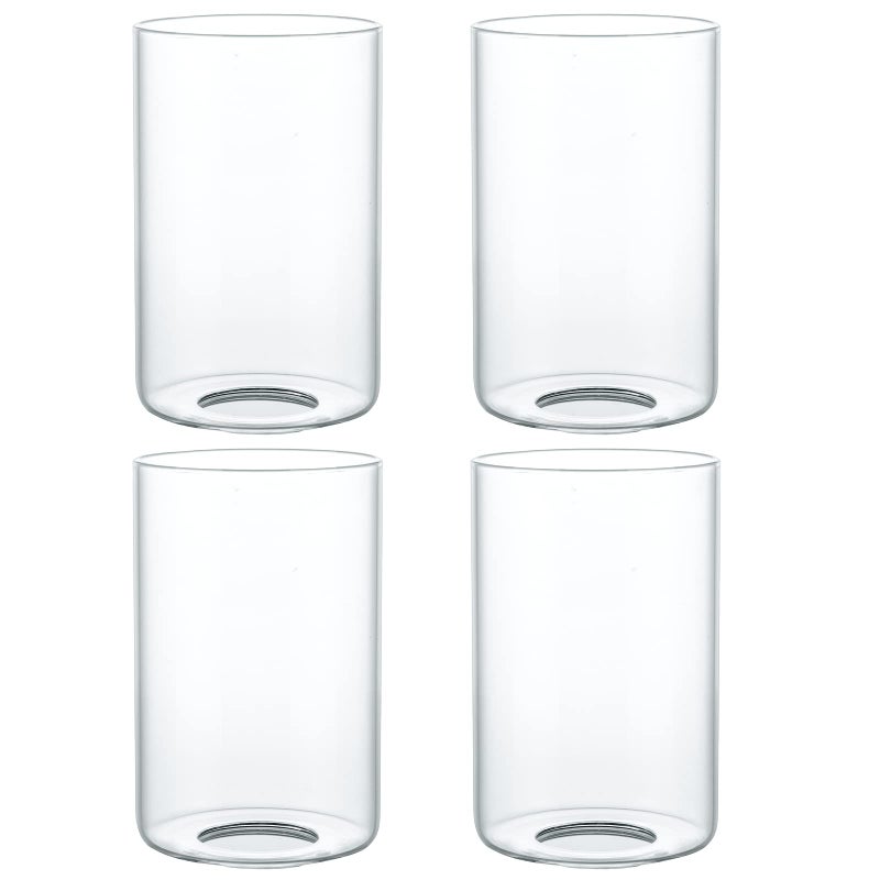 Skelang Clear Lip-less Glass Lamp Shade, Cylindrical Light Cover with Fitter Opening, Replacement for Chandelier, Bathroom Vanity Light, Pendant, 4 Pcs - Image 1