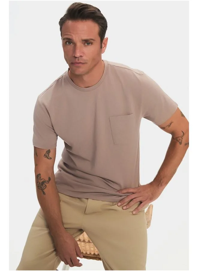 جون June Men Pocket Detailed Tshirt Mink