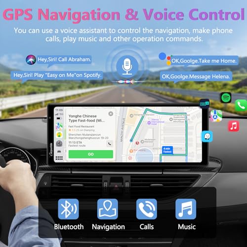 Carpuride 2025 CARPURIDE W903 Portable Carplay & Android Auto with Dash Cam - 9.3" HD IPS Screen, 4K Front &1080P Rear Cam, Loop Recording, Bluetooth, Mirror Link, GPS, Siri, Dashboard Mounted - Image 4