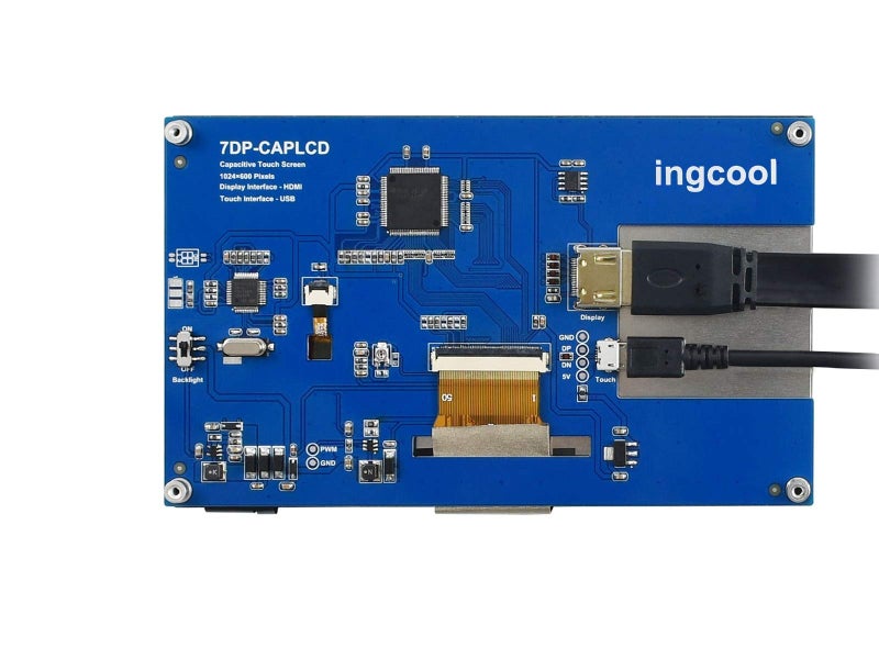 Ingcool 7 inch HDMI LCD 1024x600 Resolution Capacitive Touch Screen IPS Display Module Compatible with Raspberry Pi 4 3 2 1 B B+ A+, PC, Supports Windows 10/8.1/8 / 7 - Image 2
