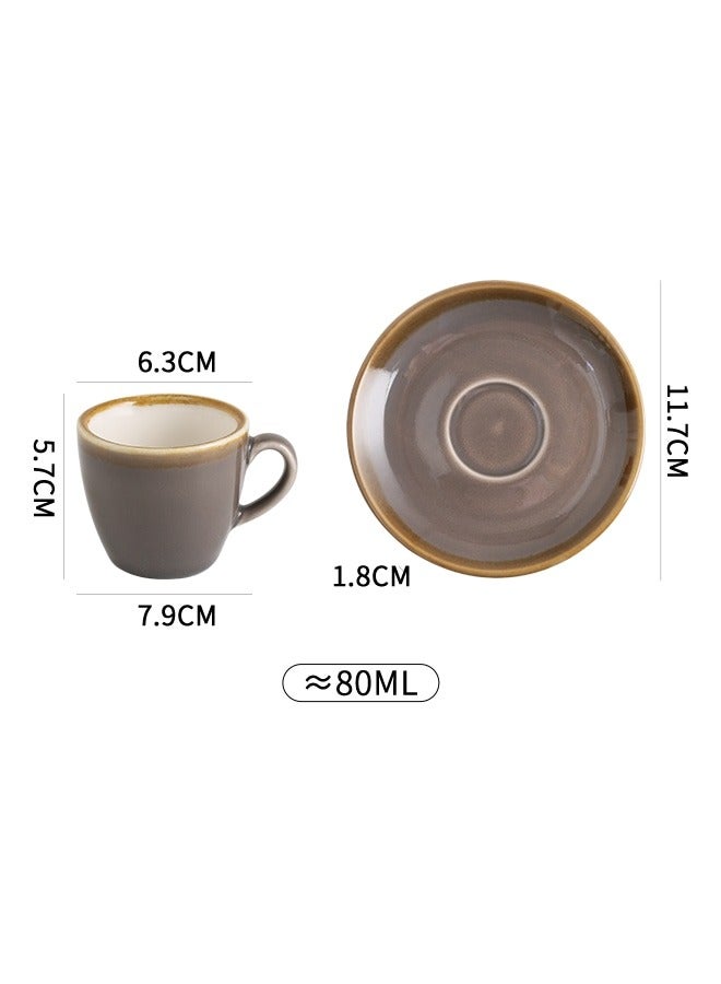 شور فناجين قهوة سيراميك، فناجين إسبريسو، فناجين قهوة عربية، فناجين قهوة تركية، طقم فناجين وصحون، مناسب للمنزل، المكتب، المطاعم، حفلات الحديقة، طقم شاي ما بعد الظهيرة. - Image 5