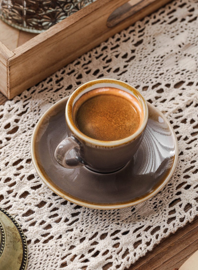 شور فناجين قهوة سيراميك، فناجين إسبريسو، فناجين قهوة عربية، فناجين قهوة تركية، طقم فناجين وصحون، مناسب للمنزل، المكتب، المطاعم، حفلات الحديقة، طقم شاي ما بعد الظهيرة. - Image 3