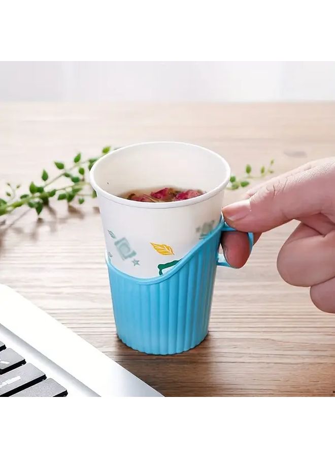 6 Random Color Heavy Duty Heat Resistant Disposable Cup Holders 6 Pack Thick Plastic Beverage Base Hot Drink Protectors For Parties Office Picnic Camping Compatible With Cups - Image 3
