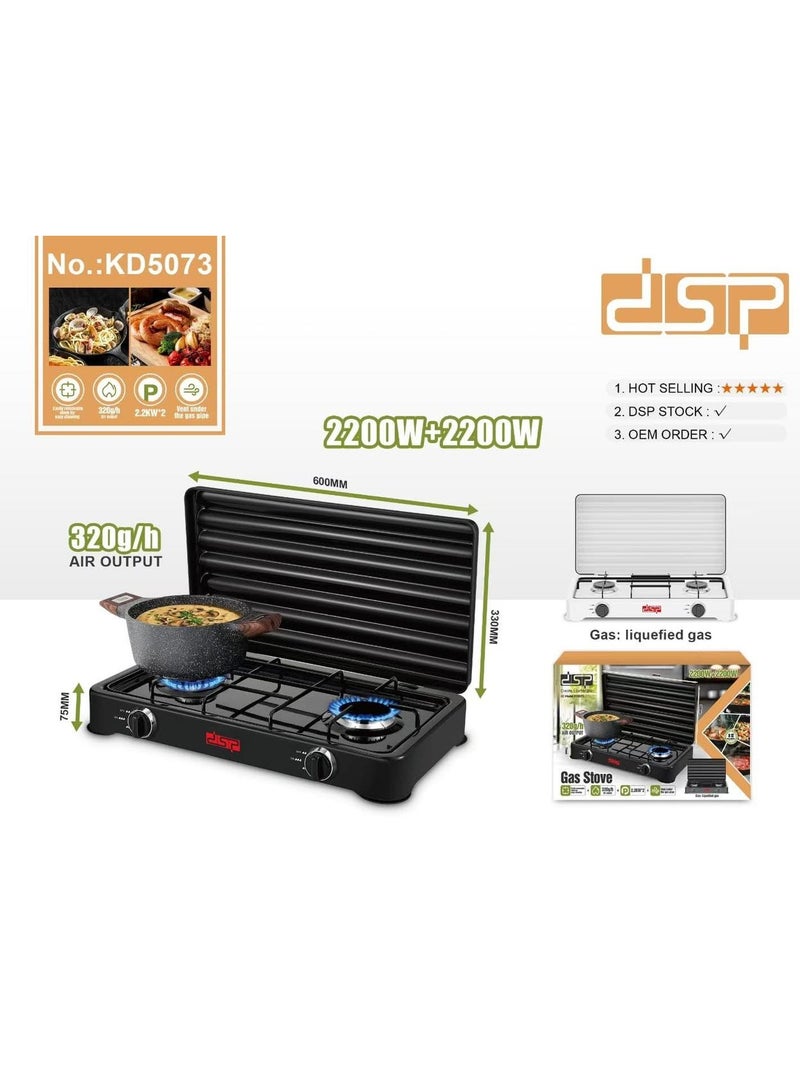 DSP Brand Modern Gas Cooktop Electric Powered Enamel Fire Cover Cast Iron and Ceramic Surface for Kitchen Use or Household - Image 4