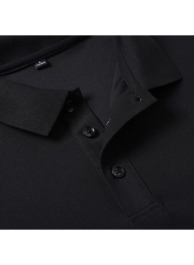 Tucano Men's Short Sleeve Business Casual Embroidered Polo Shirt Breathable Top Men's Clothing Black XL - Image 3