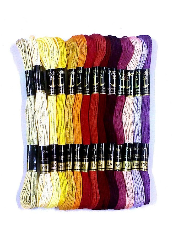 Anchor Stranded Cotton Assorted Skeins Stitch Kit, 8M (Fast Colour-4624-02222, 50 Skiens, 2 Of Each 25 Shades), 200 Gram, Multicolour - Image 3