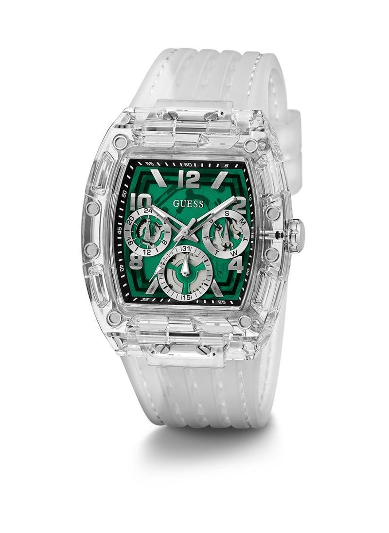 GUESS ساعة متعددة الوظائف بقرص أخضر شفاف للرجال - GW0499G8  - Image 2
