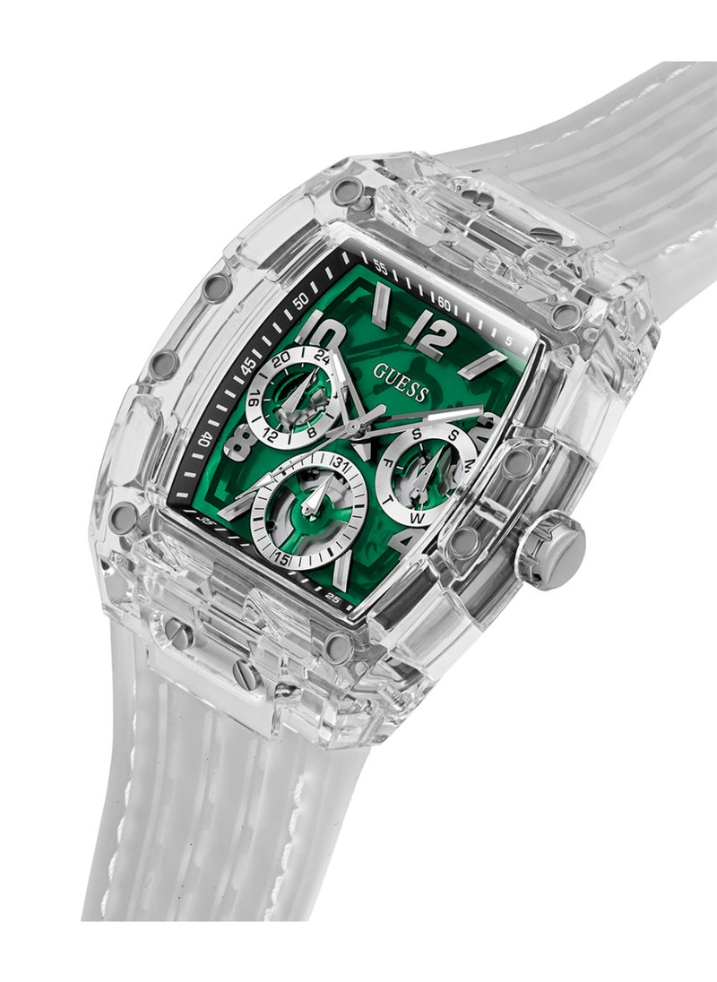 GUESS ساعة متعددة الوظائف بقرص أخضر شفاف للرجال - GW0499G8  - Image 3