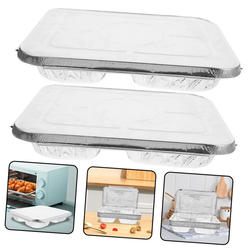 Large Disposable Aluminum Foil Pans With Lids For Baking Roasting Cooking Camping Picnics 10 Pack - Image 5