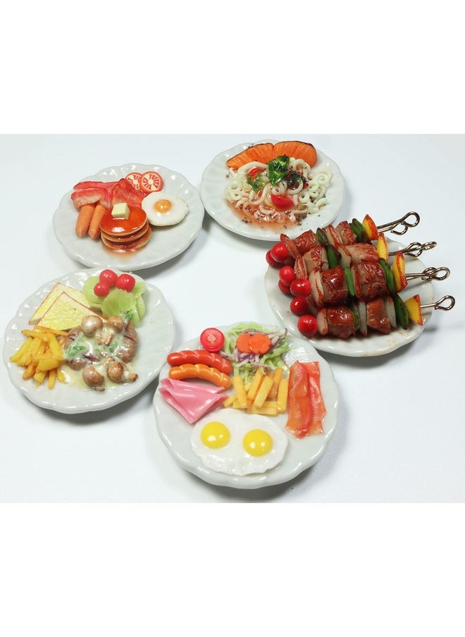 ThaiHonest Mixed 5 Assorted Breakfast Setpancakebarbecue Grill And Spaghetti Set Dollhouse Miniature Foodtiny Food Dollhouse Accessories For Collectibles  - Image 2