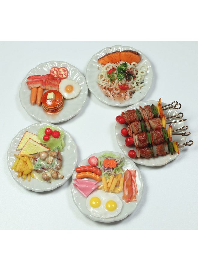 ThaiHonest Mixed 5 Assorted Breakfast Setpancakebarbecue Grill And Spaghetti Set Dollhouse Miniature Foodtiny Food Dollhouse Accessories For Collectibles  - Image 3