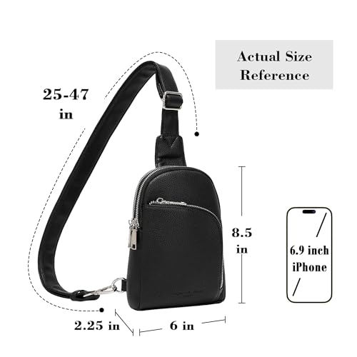 INICAT RFID Blocking Sling Bag Anti Theft Crossbody Bags for Women Travel Fanny Pack Cross Body for Woman Chest Bag(Black) - Image 2