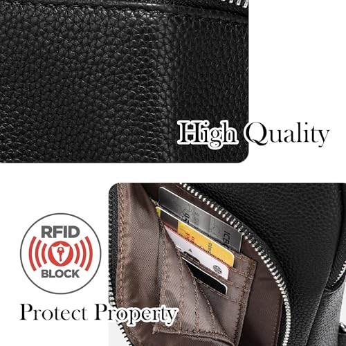 INICAT RFID Blocking Sling Bag Anti Theft Crossbody Bags for Women Travel Fanny Pack Cross Body for Woman Chest Bag(Black) - Image 4