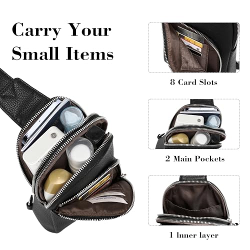 INICAT RFID Blocking Sling Bag Anti Theft Crossbody Bags for Women Travel Fanny Pack Cross Body for Woman Chest Bag(Black) - Image 5