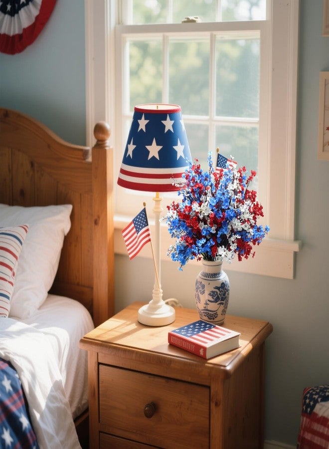 DoubleWood 4 of July Decor Artificial Flowers Indoor, 10PCS Red White and Blue Artificial Babys Breath Flowers, Patriotic Decor for Floral Arrangement Table Centerpieces (10, Red, White and Blue) - Image 5