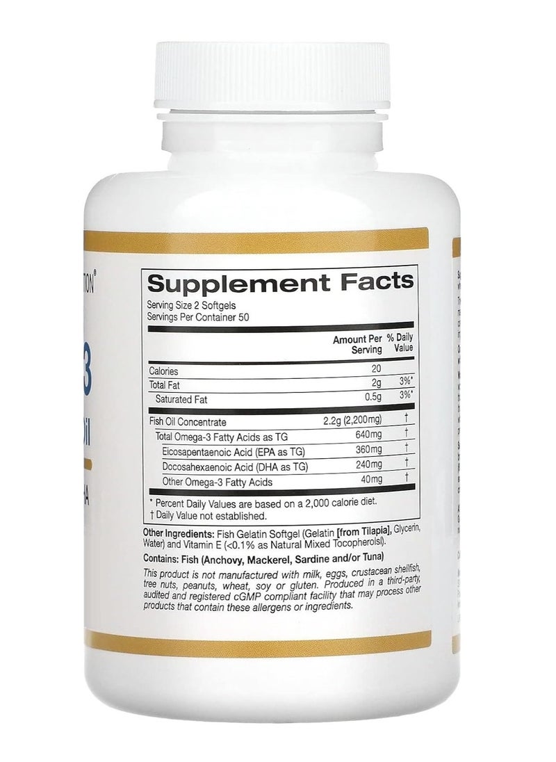 California Gold Nutrition California Gold Nutrition Omega-3 Premium Fish Oil Concentrated Formula with EPA and DHA Support for Optimal Lipid Profile and Immune System Gluten Free, Non-GMO 100 Fish Gelatin Softgels  - Image 5