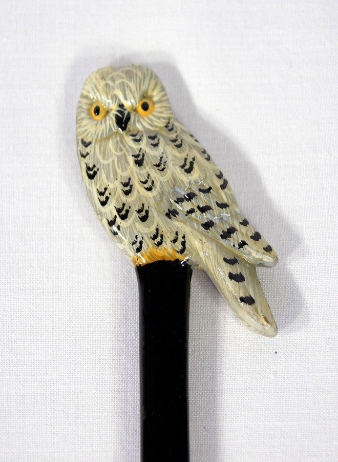 LX Hand Painted Flat White Snowy Owl Bird Letter Opener - Image 2