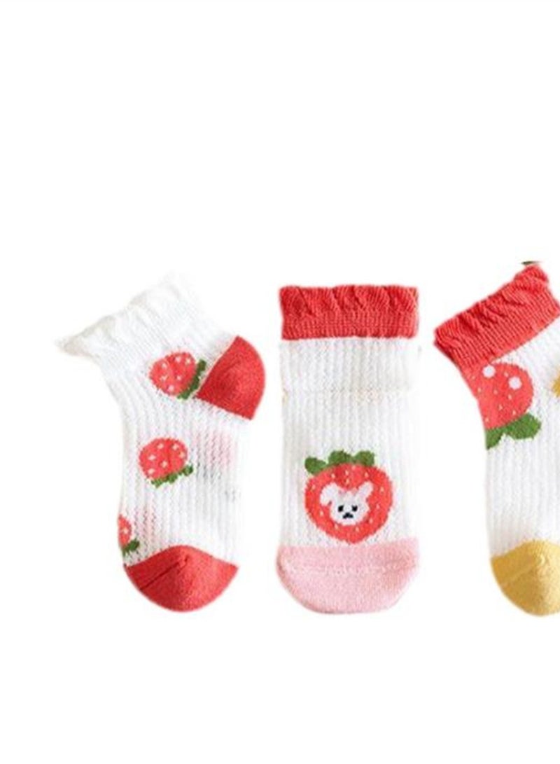 5 pairs of cute elastic children's socks thin mesh baby cartoon socks - Image 4