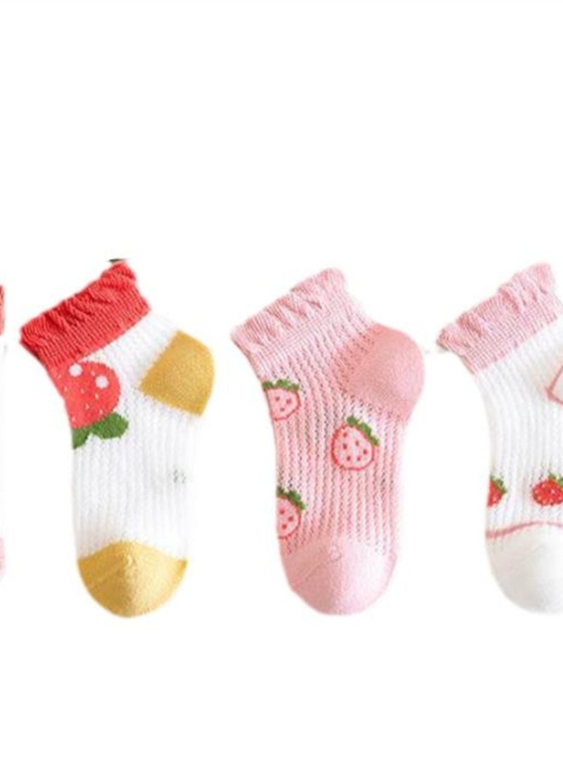 5 pairs of cute elastic children's socks thin mesh baby cartoon socks - Image 5