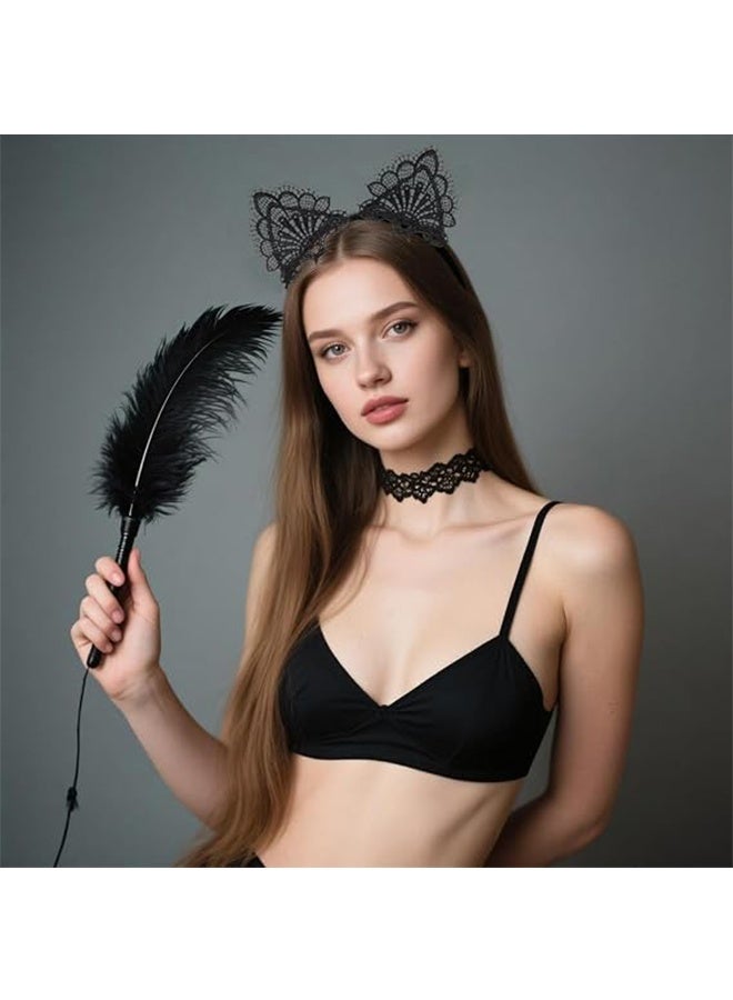 YJ 2PCS Lace Cat Ears Headband Exquisite Women Hair Accessories - Image 5