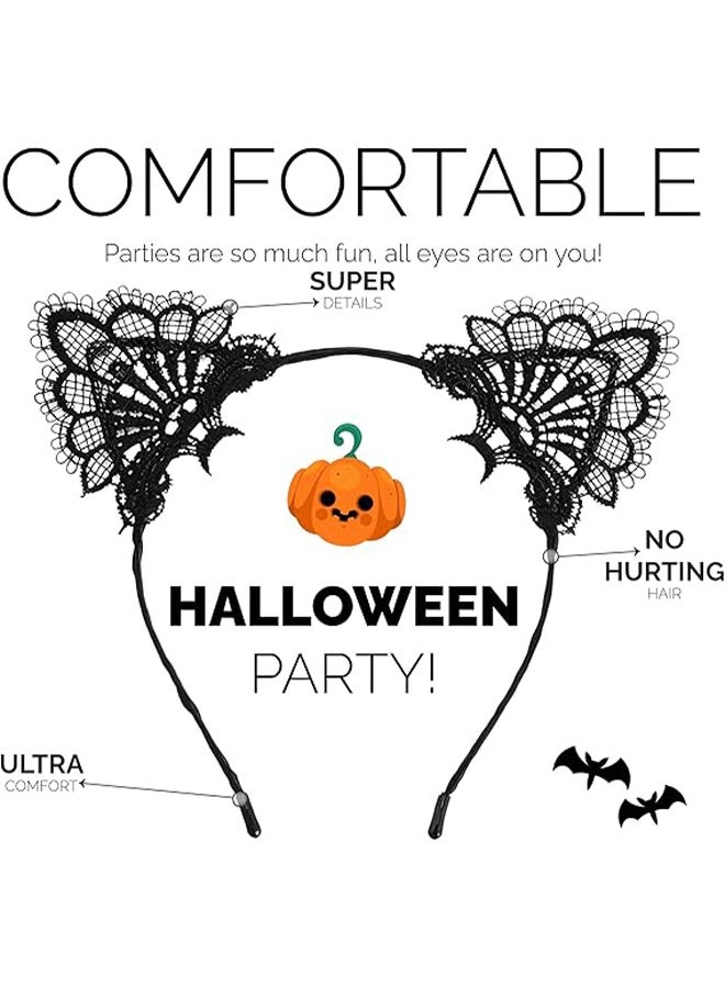 YJ 2PCS Lace Cat Ears Headband Exquisite Women Hair Accessories - Image 2