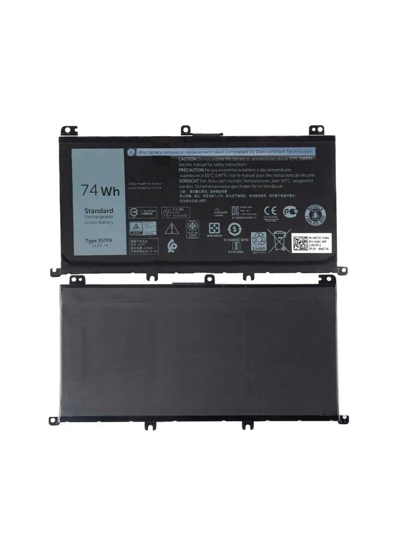 Terabyte 357F9 Laptop Battery Replacement Compatible for Dell 15 7559 7557 5576 5577 7566 7567 7759 INS15PD NS15PD Series 357F9, 0GFJ6, 71JF4, 0357F9, 00GFJ6, 071JF4, P57F, P57F003, P65F, 11.1V 74Wh - Image 3