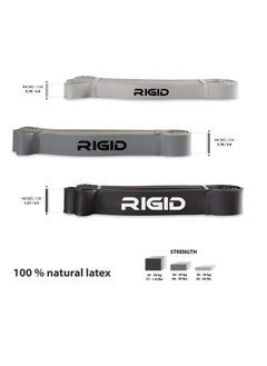 RIGID FITNESS Fitness Resistance Bands Set - Heavy Duty Rubber Bands, Pull Up Assistance Bands, Stretching Bands, Exercices Bands For Bodybuilding Workout And Home Workout- 3 Levels (Light, Medium & Hard)  - Image 3